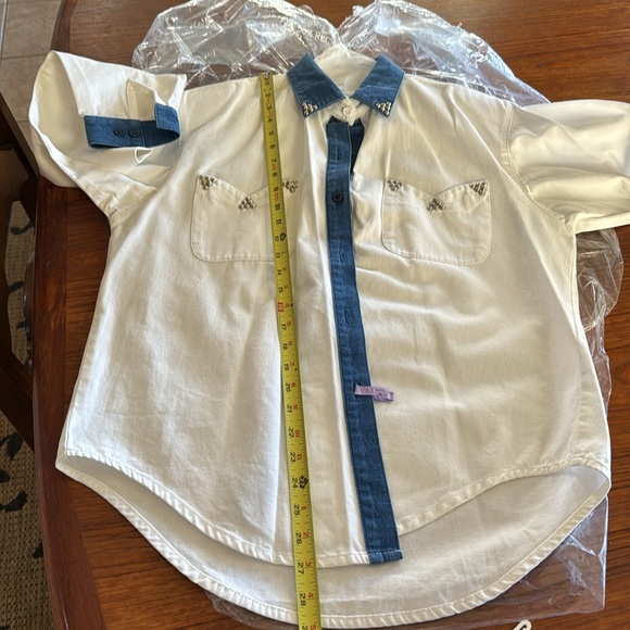 Spencer Creations Tucson AZ Vintage 90s Contrast Medium Denim Button Up - Picture 11 of 15